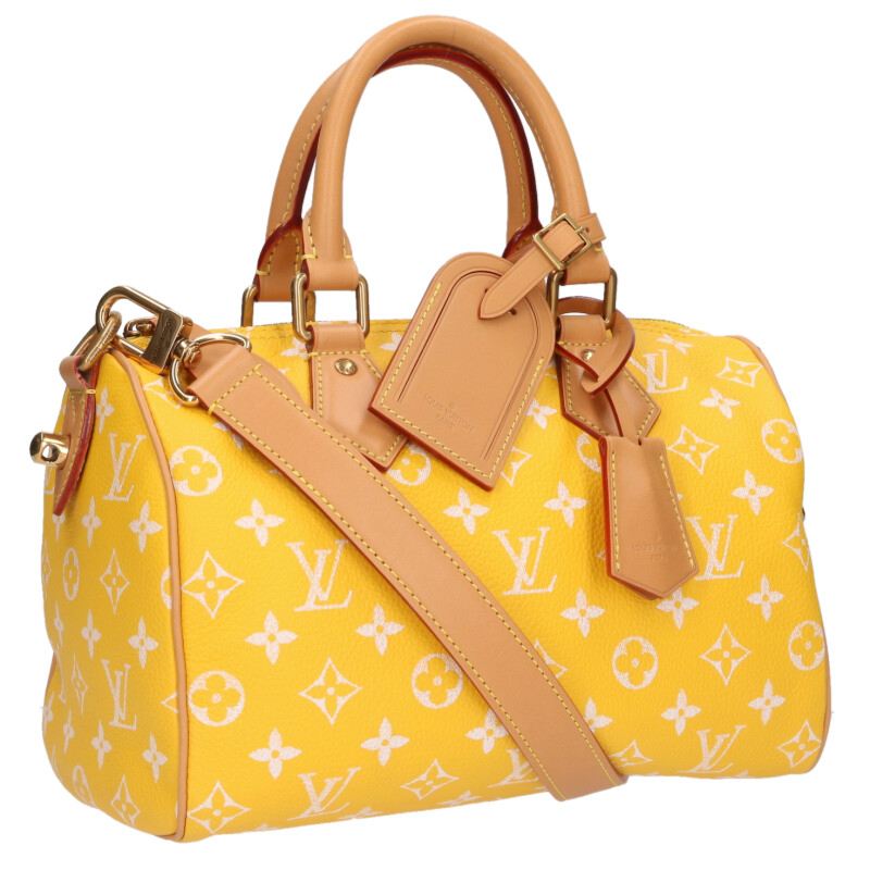ルイヴィトン LOUISVUITTON　 サイズ:25 M24425 スピーディ P9 バンドリエール 25 モノグラムレザーハンドバッグ(イエロー×ベージュ)【012062】【SB01】【小物】【中古】bb76#rinkan*B