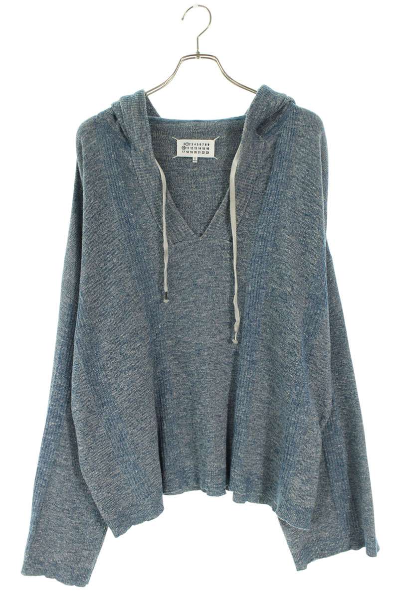 メゾンマルジェラ Maison Margiela　 サイズ:XS 25SS S50GU0226 サマーニットプルオーバーパーカー(ブルー)【112062】【SB01】【メンズ】【中古】bb51#rinkan*B