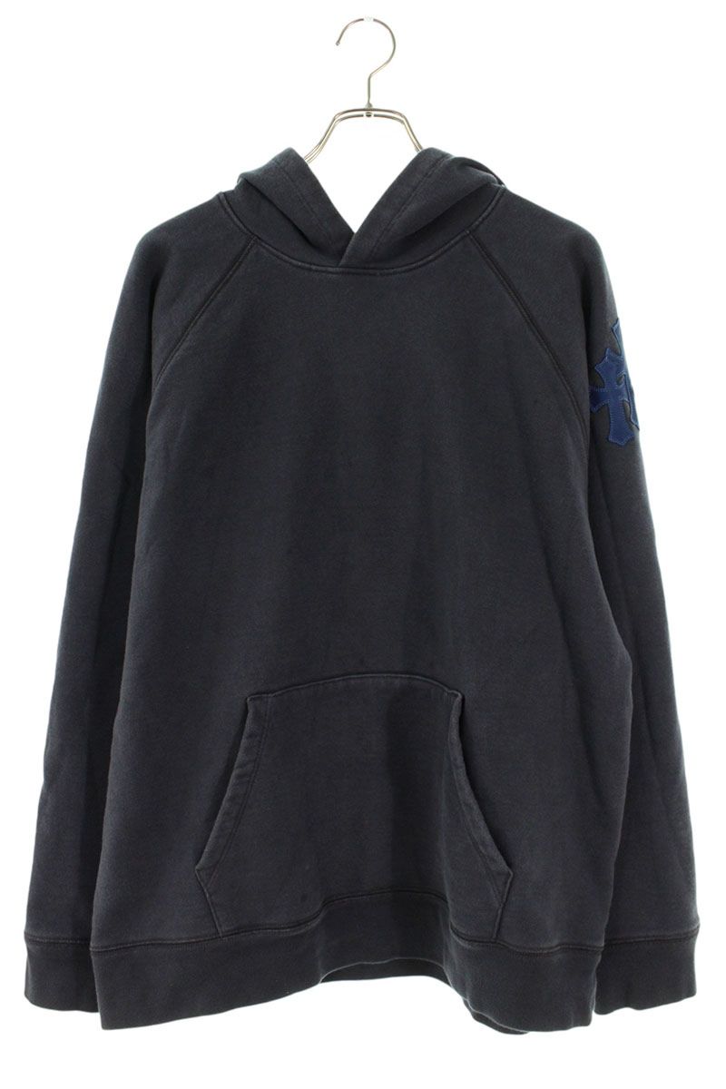 クロムハーツ Chrome Hearts 大きさ:XL  Y NOT 固定ディスク PLVR GYN U PAPER JAM 付け紙付き添い人クロスパッチプルオーバーパーカー(米国海軍×青碧)【212062】【SJ02】【メンズ】【中古】bb344#rinkan*B