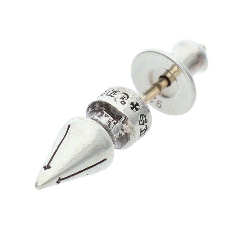 クロムハーツ Chrome Hearts   STUD SPIKE スパイクスタッド しろがね色ピアス(しろがね色 1.52g)【105062】【HJ12】【小物】【中古】bb376#rinkan*B