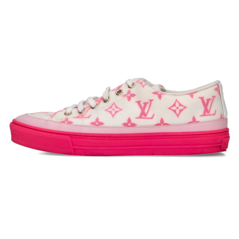 ルイヴィトン LOUISVUITTON　 サイズ:39 STELLER SNEAKER ステラーラインモノグラムスニーカー(ホワイト×ピンク)【103062】【BS99】【メンズ】【小物】【中古】bb78#rinkan*B