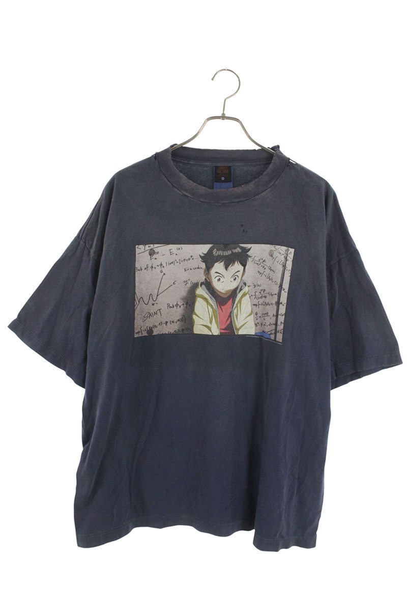 セントマイケル SAINT MICHAEL　 サイズ:XXL SM-YS1-0000-C29 PLUTO ヴィンテージ加工Tシャツ(ネイビー)【312062】【OM10】【メンズ】【中古】bb356#rinkan*B