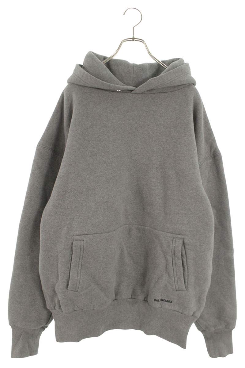バレンシアガ BALENCIAGA　 サイズ:XS 541846 TCV44 裾ロゴ刺繍ダブルフェイスパーカー(グレー)【212062】【SB01】【メンズ】【中古】bb187#rinkan*A 39,325円
