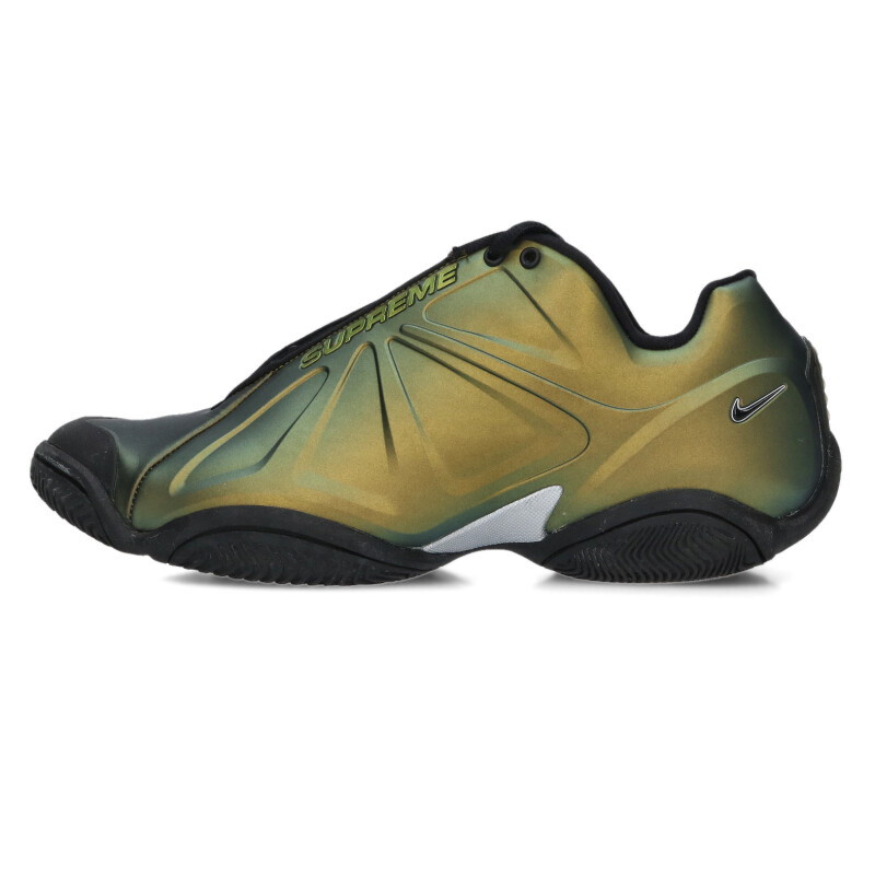 ナイキ NIKE ×シュプリーム SUPREME 大きさ:28珊  AIR ZOOM COURTPOSITE SP FB8934-700 エアズームコートポジットスニーカー(黒いこと×ゴールド調)【103062】【BS99】【メンズ】【小物】【中古】bb187#rinkan*B
