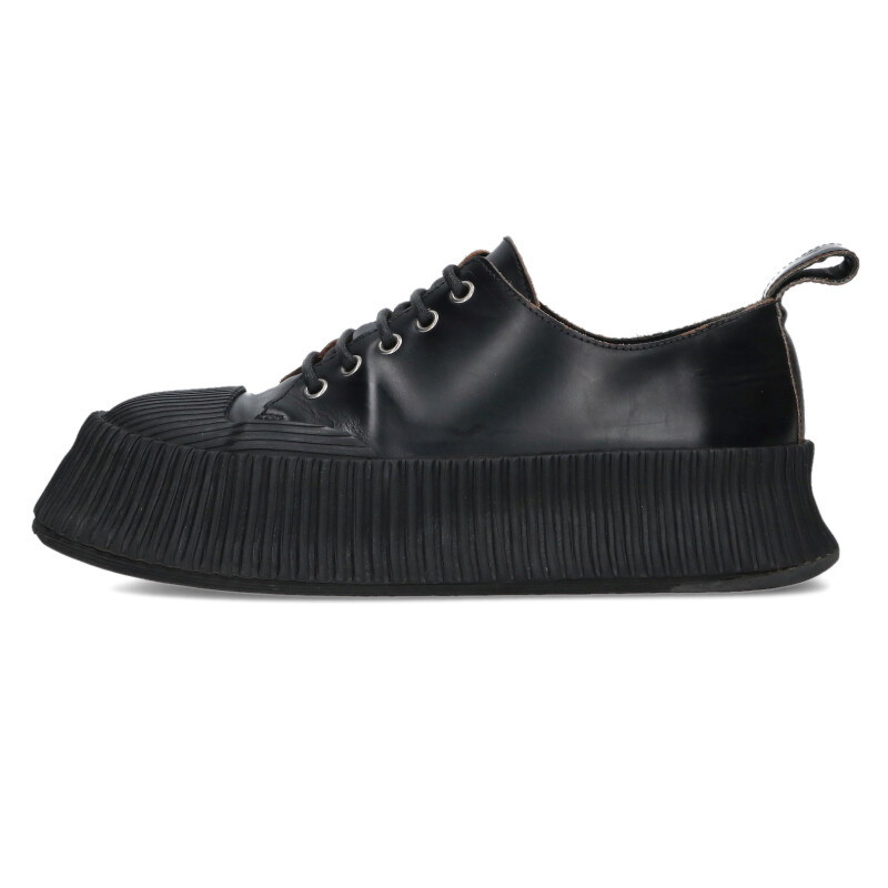 ジルサンダー JILSANDER 大きさ:39  JI31522A Vulcanized Sneakers レザープラットフォームスニーカー(黒いこと)【103062】【BS99】【メンズ】【小物】【中古】bb470#rinkan*B