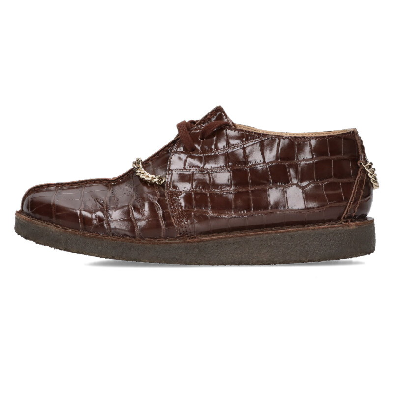シュプリーム SUPREME　 ×クラークス Clarks サイズ:9.5 24AW MARTINE ROSE Clarks Desert Trek クロコ型押しデザートシューズ(ブラウン)【103062】【BS99】【メンズ】【小物】【中古】bb187#rinkan*B