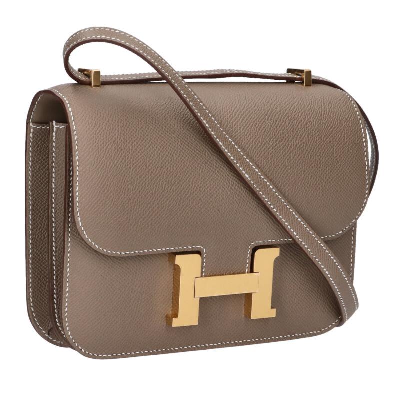 エルメス HERMES　 コンスタンスミニ K刻印 G金具エプソン エトゥープショルダーバッグ(ブラウン調&times;ゴールド)【312062】【SS13】【小物】【中古】bb132#rinkan*S ｜RINKAN 808,885円