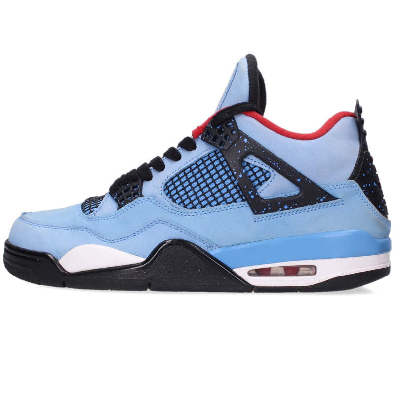 ナイキ NIKE ×トラヴィススコット Travis Scott 大きさ:28糎  AIR JORDAN 4 RETRO TRAVIS SCOTT CACTUS JACK 308497-406 エアジョーダン4レトロカクタスジャックスニーカー(ともし火青み×黒いこと)【022062】【BS99】【メンズ】【小物】【中古】bb455#rinkan*B