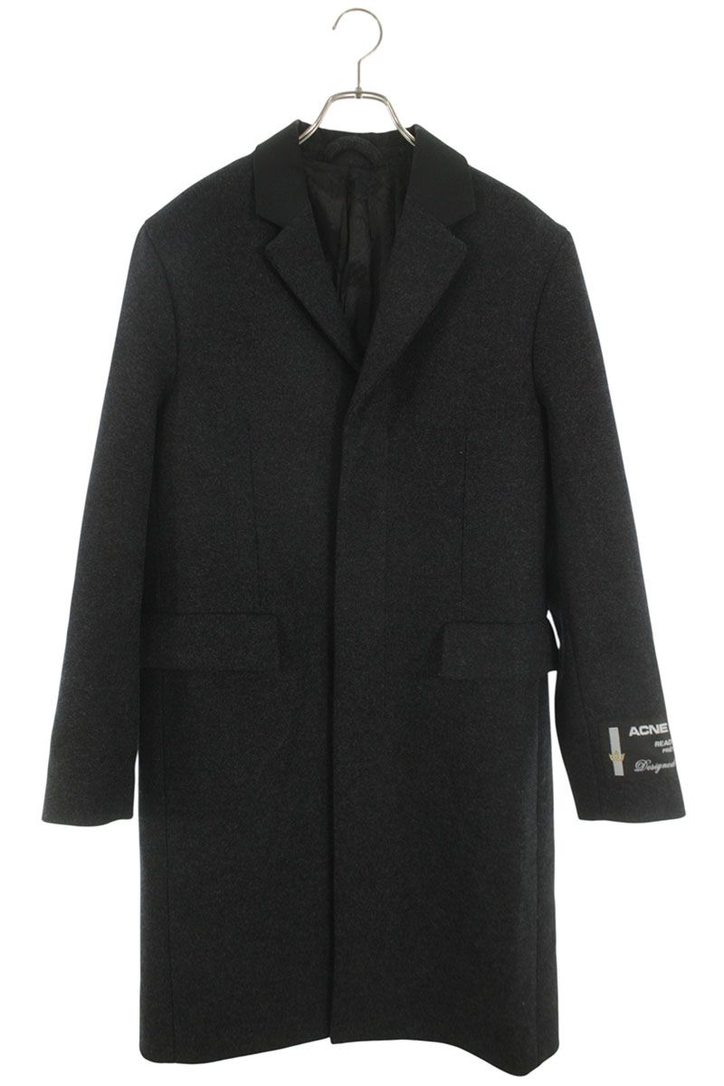 アクネストゥディオズ ACNE STUDIOS 大きさ:44  FN-MN-OUTW000993 袖パッチウールチェスターコート(薄墨色)【712062】【BS99】【メンズ】【中古】bb187#rinkan*B