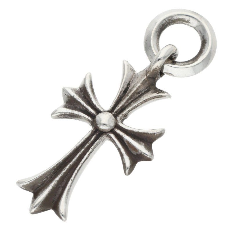 クロムハーツ Chrome Hearts　 TINY CH CROSS タイニーCHクロス シルバーネックレストップ(シルバー 3.34g)【105062】【HJ12】【小物】【中古】bb377#rinkan*B ｜RINKAN