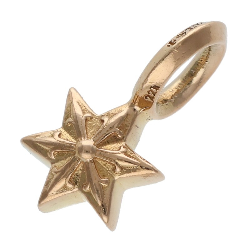 クロムハーツ Chrome Hearts 22K STACK STAR V2 スタースタックチャーム ゴールドネックレストップ(イエローゴールド 1.74g)【912062】【OK15】【小物】【中古】bb379#rinkan*B