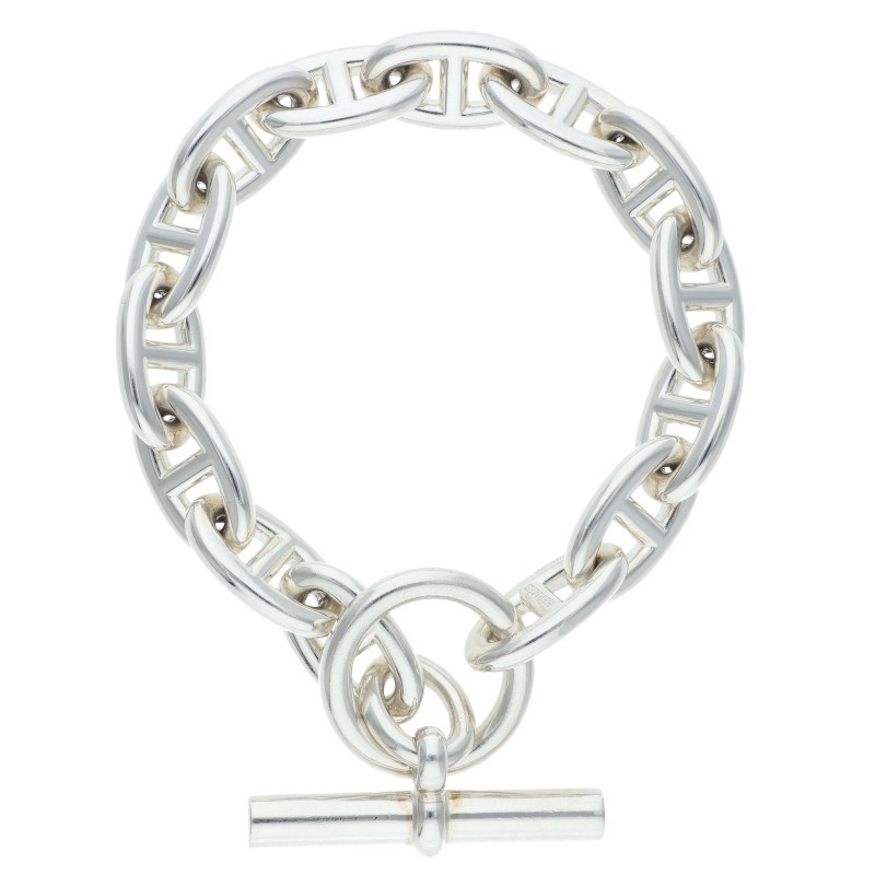 エルメス HERMES　 サイズ:14LINK Chaine d'Ancre GM シルバーブレスレット(シルバー 78.04g)【512062】【SB01】【小物】【中古】bb187#rinkan*B