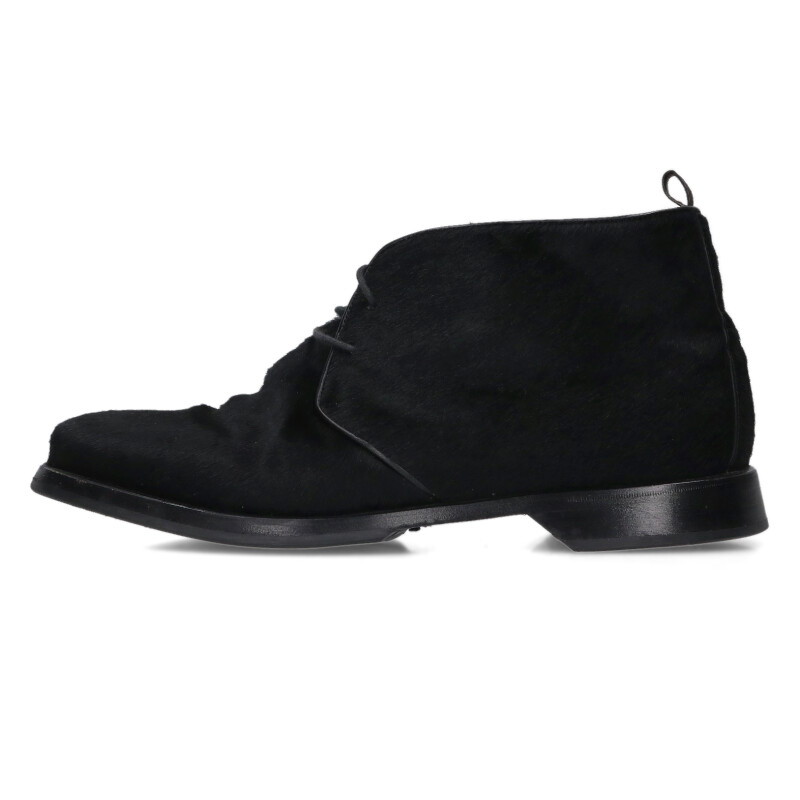 エルメス HERMES　 サイズ:42 ハラコチャッカブーツ(ブラック)【022062】【BS99】【メンズ】【小物】【中古】bb380#rinkan*B