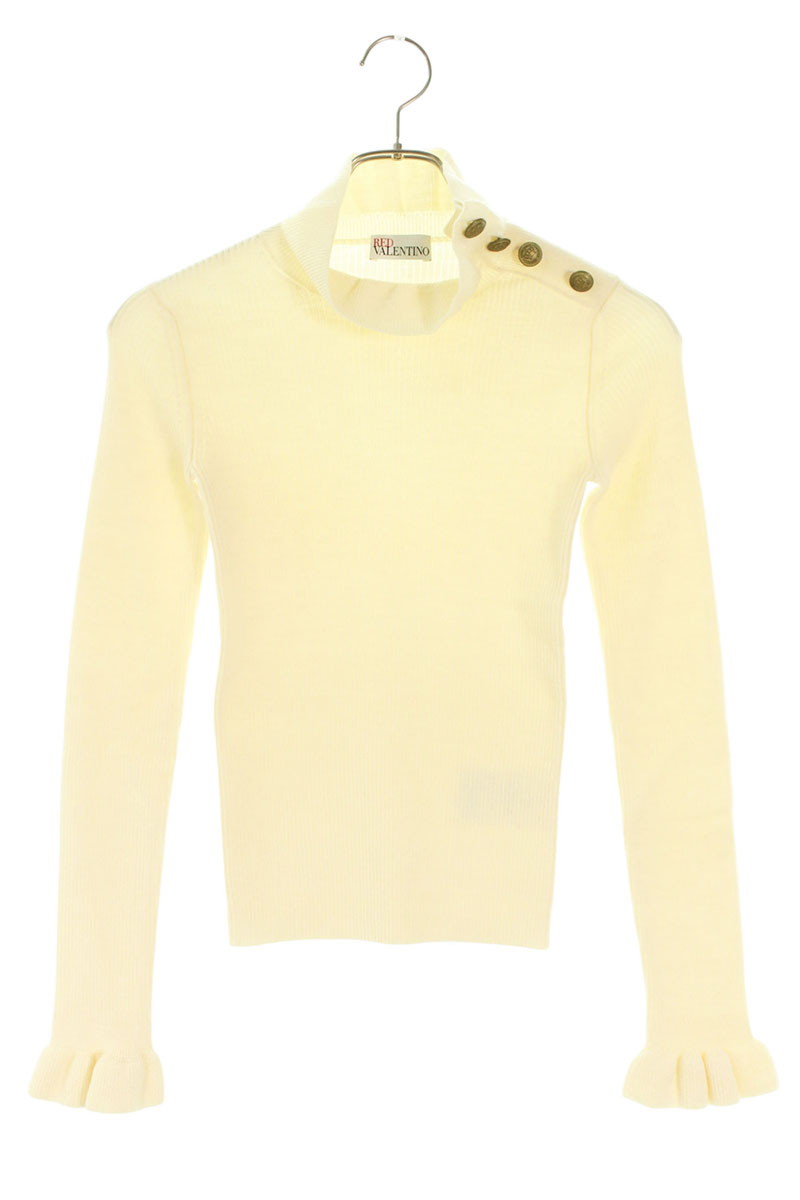 レッドヴァレンティノ RED VALENTINO 大きさ:XS  LR0KC0M72Q6 ショルダーボタンタートルネックニット(白いこと)【103062】【BS99】【レディース】【中古】bb187#rinkan*A
