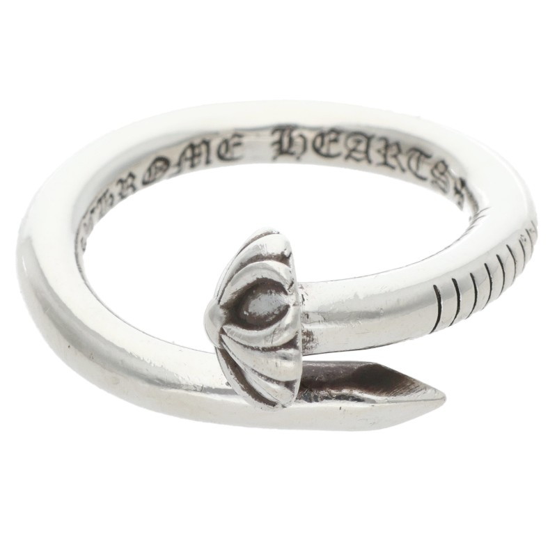 クロムハーツ Chrome Hearts　 サイズ:14号 NAIL CRSBALL ネイルクロスボール シルバーリング(シルバー 6.5g)【812062】【GZ11】【小物】【中古】bb448#rinkan*B