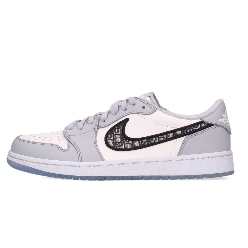 ナイキ NIKE　 ×ディオール DIOR サイズ:27.5cm AIR JORDAN 1 LOW OG DIOR CN8608-002 エアジョーダン1ローオージーディオールスニーカー(ホワイト×グレー×ブラック)【612062】【SB01】【メンズ】【小物】【中古】bb429#rinkan*A
