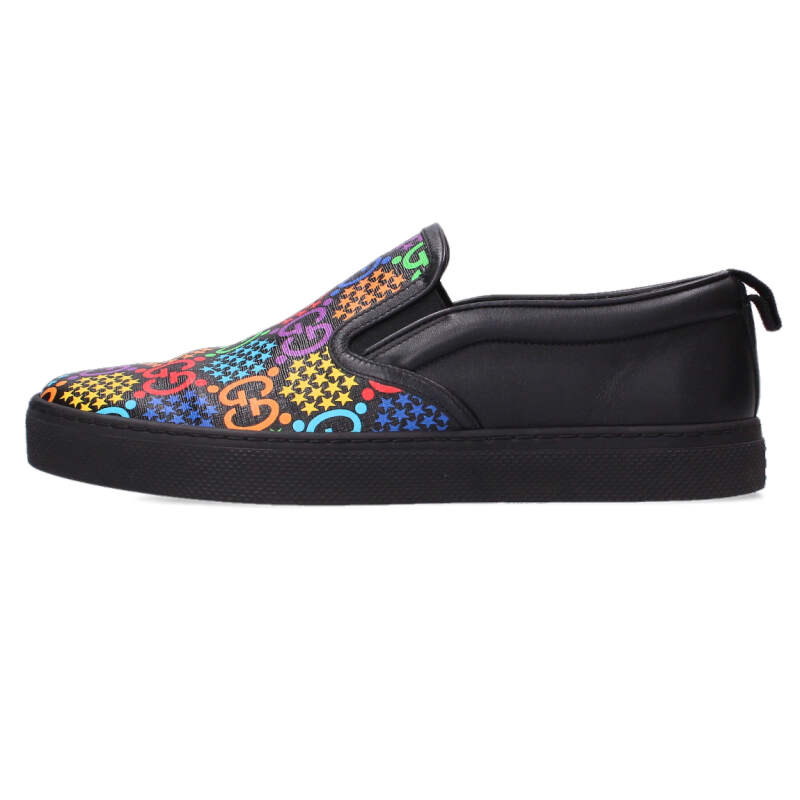 グッチ GUCCI 大きさ:7  610080 GG柄スリッポンスニーカー(黒いこと×マルチ色つや)【022062】【BS99】【メンズ】【小物】【中古】bb51#rinkan*B