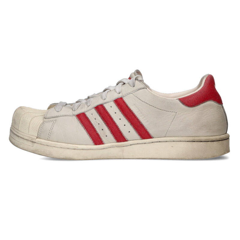アディダス adidas　 ×アヴァヴァヴ AVAVAV サイズ:27.5cm 25SS JI4584 スーパースター ローカットスニーカー(ホワイト×レッド)【622062】【BS99】【メンズ】【小物】【中古】bb315#rinkan*B