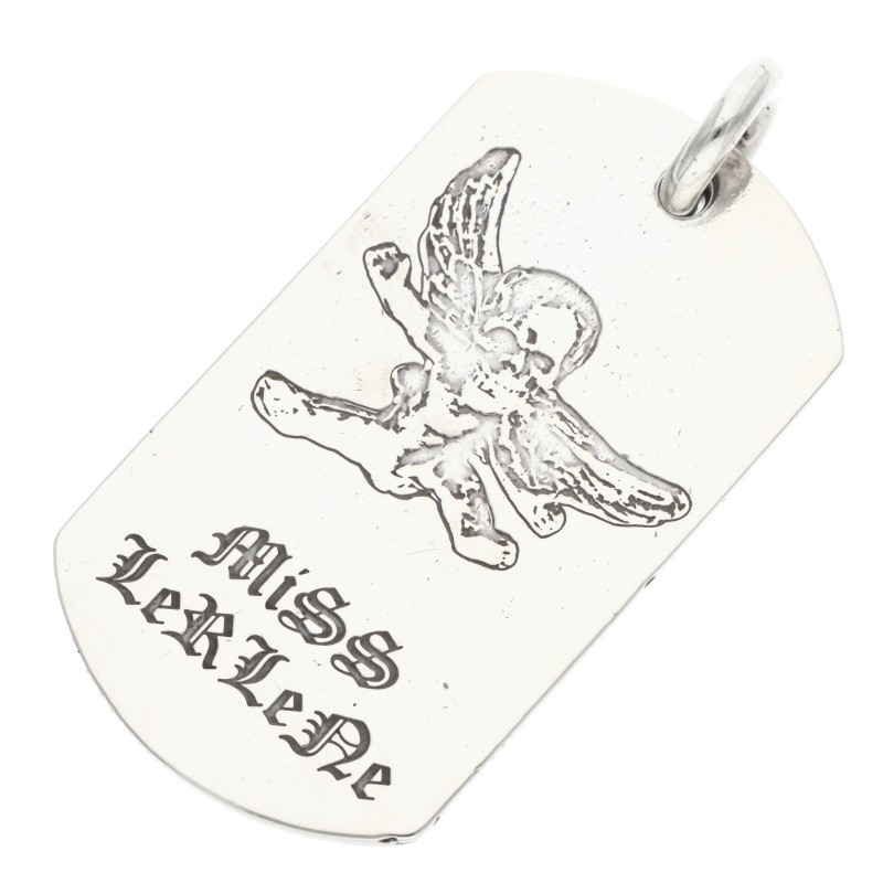 クロムハーツ Chrome Hearts   D TAG LRG FOTI フォティドッグタグ ラージドッグタグネックレストップ(しろがね色 23.26g)【022062】【聞き届ける15】【小物】【中古】bb422#rinkan*B