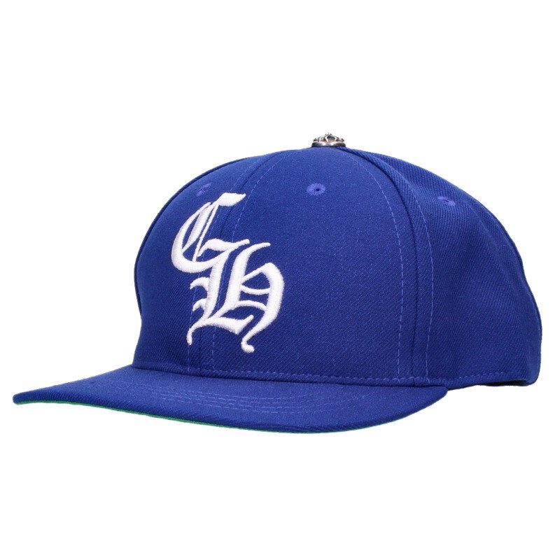 クロムハーツ Chrome Hearts   CH HAT CH刺しゅうクロスボールベースボールキャップ(青碧×白いこと)【712062】【HJ12】【小物】【中古】bb82#rinkan*B
