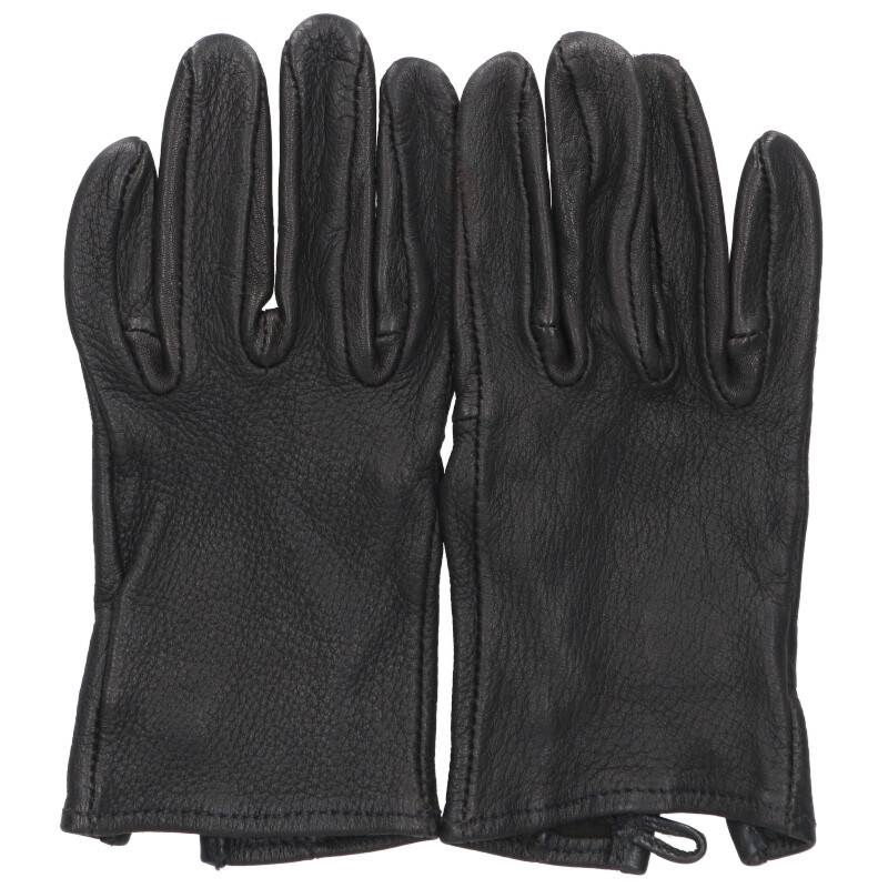 クロムハーツ Chrome Hearts 大きさ:7 ホースシューボタンレザーグローブ(黒いこと×しろがね色)【812062】【SJ02】【小物】【中古】bb412#rinkan*B