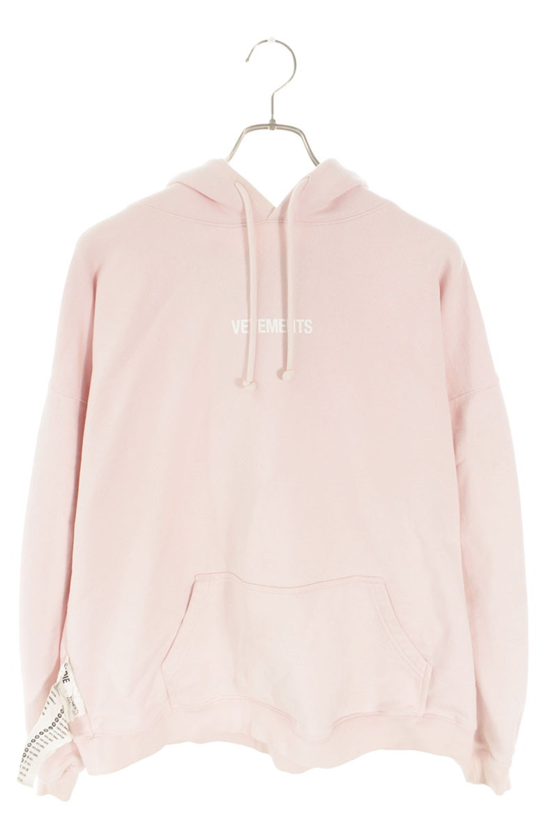 ヴェトモン VETEMENTS　 サイズ:M UE52TR380P バーコードロゴパーカー(ピンク)【103062】【BS99】【メンズ】【中古】bb426#rinkan*C