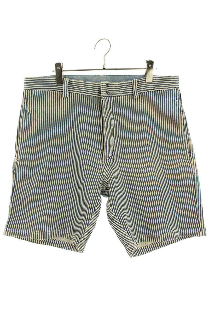 ビズビム VISVIM　サイズ:3 15SS 0115105008019 PASTORAL SHORTS ドビーストライプショートパンツ(ブルー&times;ホワイト)【103062】【BS99】【メンズ】【中古】bb51#rinkan*B｜RINKAN