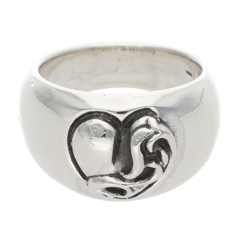 クロムハーツ Chrome Hearts 大きさ:13号  HEART IN BAND ハートインバンド しろがね色輪っか(しろがね色 14.81g)【105062】【HJ12】【小物】【中古】bb92#rinkan*B