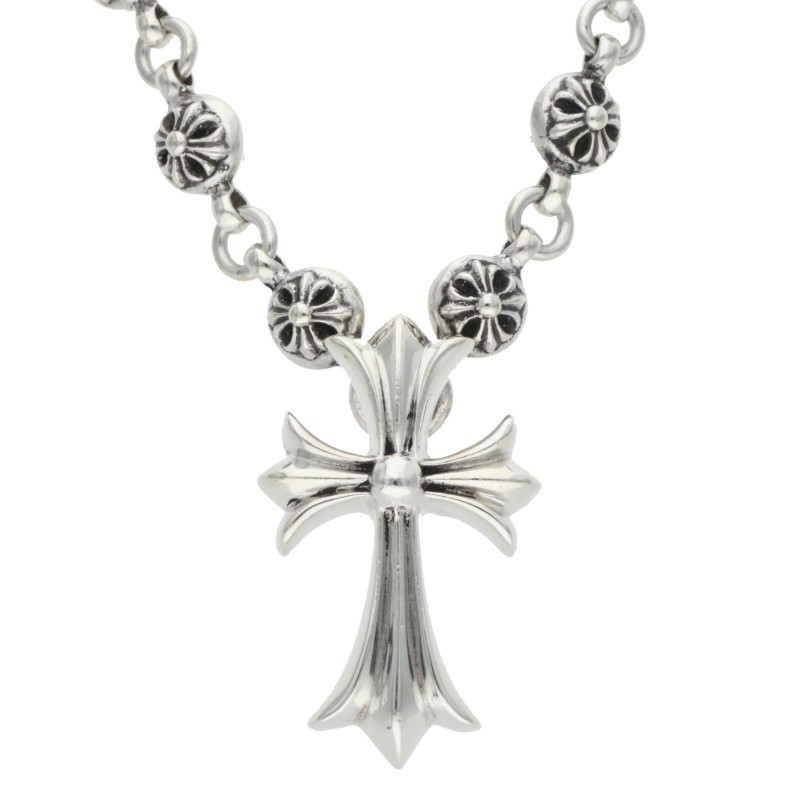 クロムハーツ Chrome Hearts　 サイズ:20inch #1 CRSBL CHN SML CH CRS クロスボールチェーンスモールCHクロス シルバーネックレス(シルバー 128.9g)【122062】【SS07】【小物】【中古】bb62#rinkan*B
