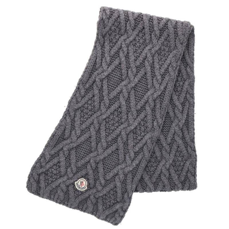 モンクレール MONCLER　 SCIARPA ウールマフラー(グレー)【203062】【BS99】【小物】【中古】bb205#rinkan*B