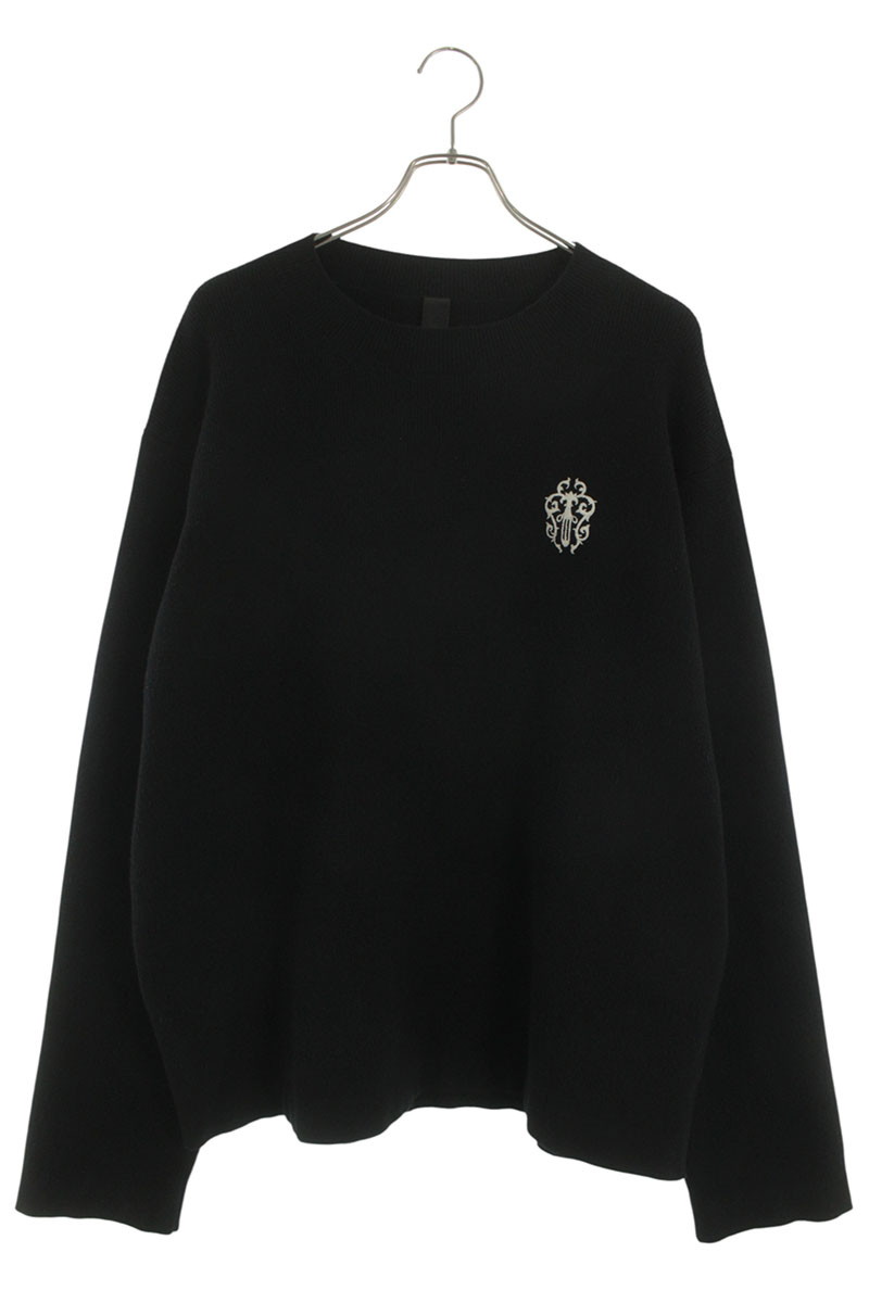 クロムハーツ Chrome Hearts 大いさ:XL  REGULATOR ダガー刺しゅうカシミヤ編み物(黒いこと)【122062】【SJ02】【メンズ】【中古】bb339#rinkan*B