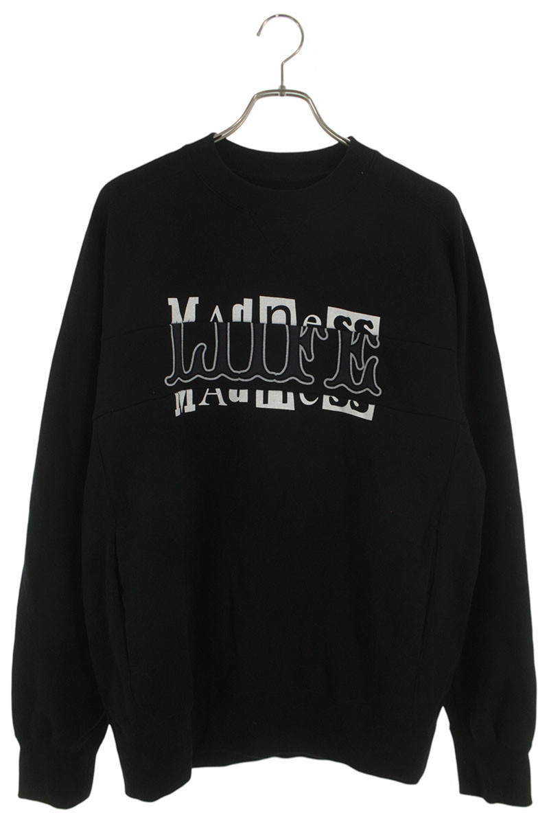 サカイ Sacai 大きさ:3  21SS  Archive Mix Pullover 21-0174S ロゴタイプ刷り上げる再組み立てるクルーネックスウェット(黒いこと)【122062】【BS99】【メンズ】【中古】bb411#rinkan*B