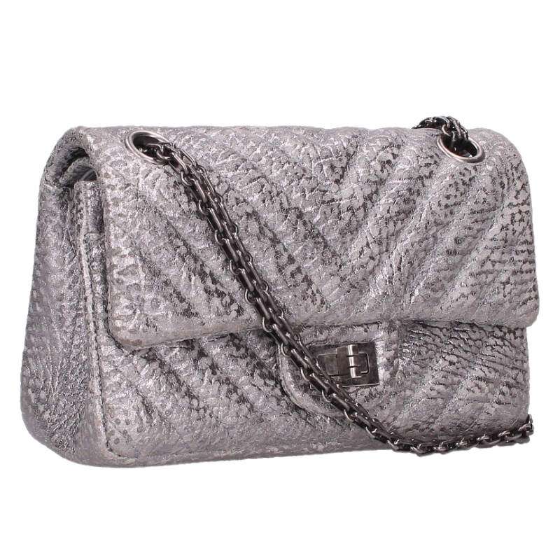 シャネル CHANEL   CHANEL2.55 キルティングダブルフラップショルダーバッグ(しろがね色)【203062】【BS99】【小物】【中古】bb132#rinkan*B