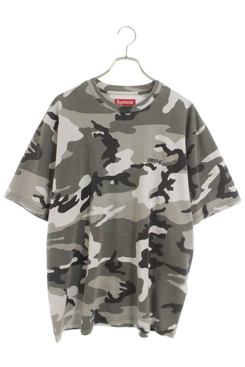 シュプリーム SUPREME 大きさ:L  Washed S S Top 家鴨柄ロゴタイプ刺しゅうプルオーバー(薄墨色×白いこと×黒いこと)【103062】【OM10】【メンズ】【中古】bb443#rinkan*A