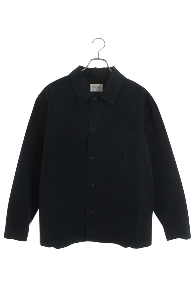 サンローランパリ SAINT LAURENT PARIS サイズ:M 26SS 861004 Y04VD カサンドラオーバーシャツブルゾン(ネイビー)【422062】【SS13】【メンズ】【新古品】bb78#rinkan*N