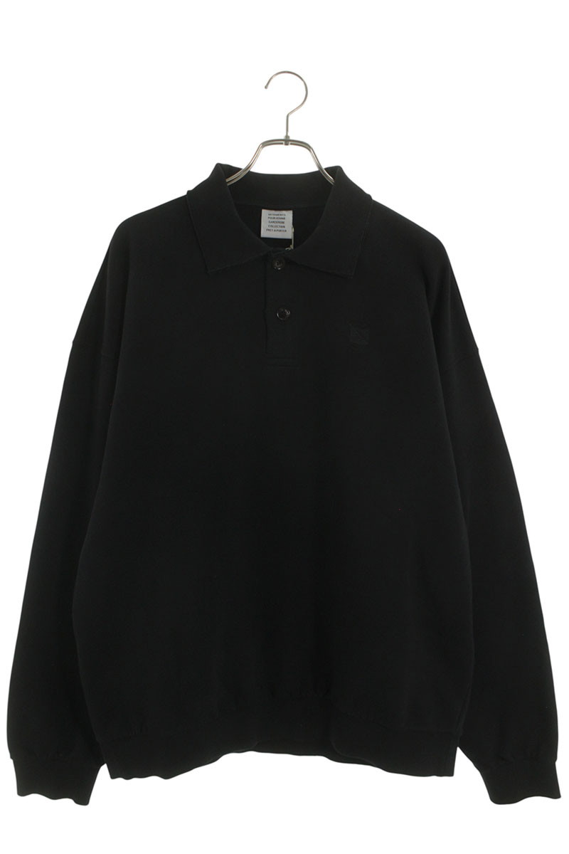 ヴェトモン VETEMENTS 大きさ:M  26SS  ME76CW203B ディストレスロゴポロスウェット(黒いこと)【322062】【SB01】【メンズ】【新古品】bb78#rinkan*N