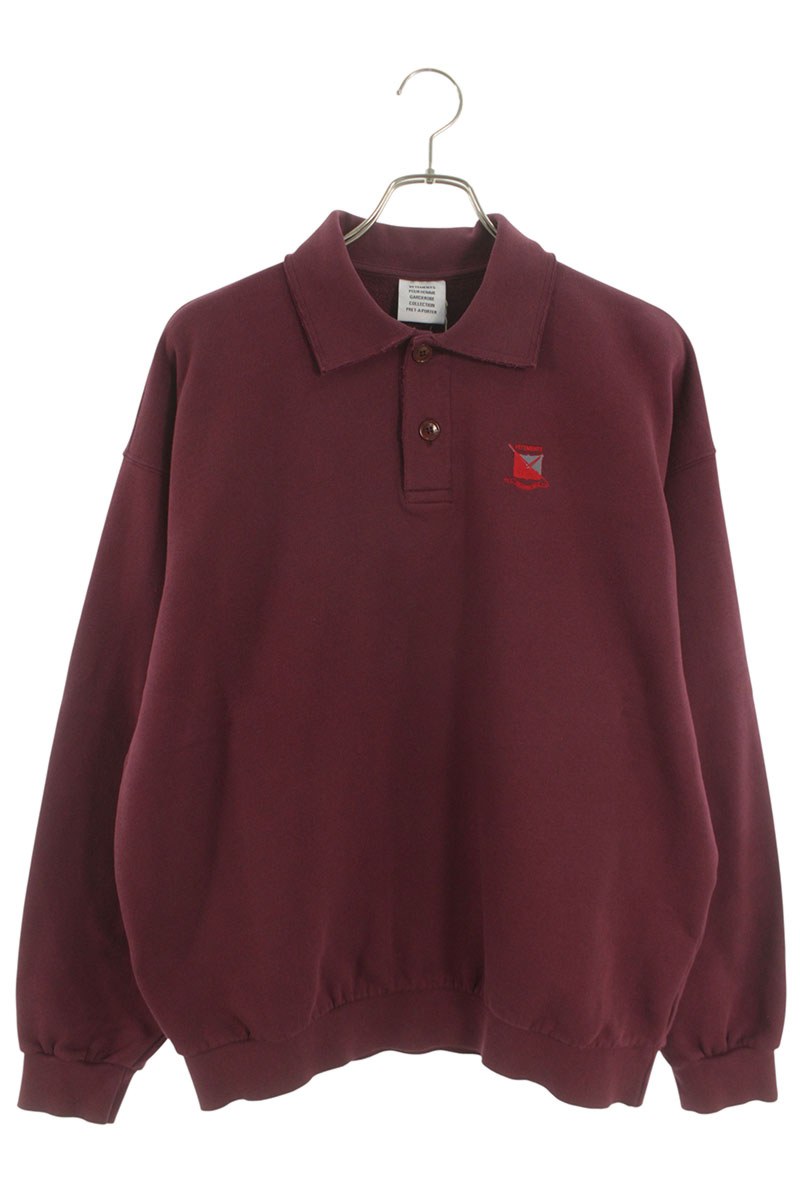 ヴェトモン VETEMENTS 大きさ:XS  26SS  ME76CW203B ディストレスロゴポロスウェット(ボルドーワイン)【322062】【SB01】【メンズ】【新古品】bb78#rinkan*N