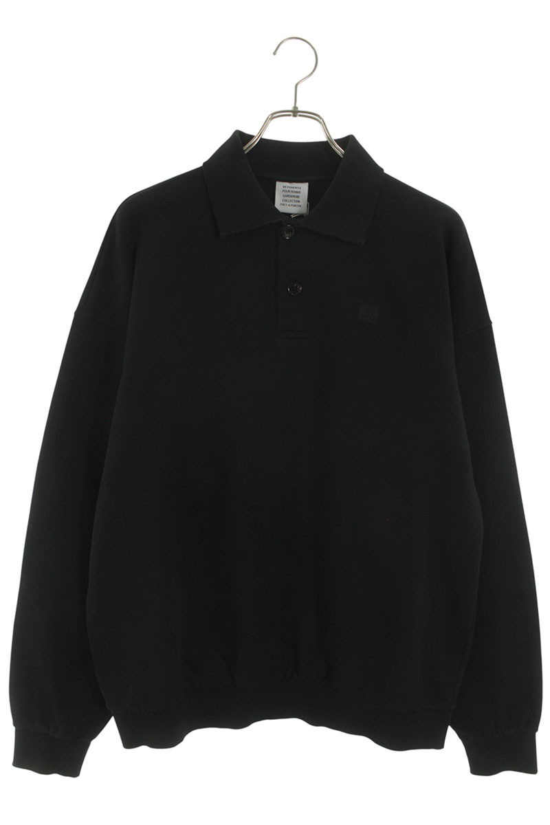 ヴェトモン VETEMENTS 大きさ:XS  26SS  ME76CW203B ディストレスロゴポロスウェット(黒いこと)【522062】【OM10】【メンズ】【新古品】bb78#rinkan*N