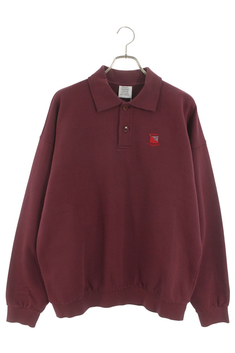 ヴェトモン VETEMENTS 大きさ:S  26SS  ME76CW203B ディストレスロゴポロスウェット(ボルドーワイン)【522062】【OM10】【メンズ】【新古品】bb78#rinkan*N