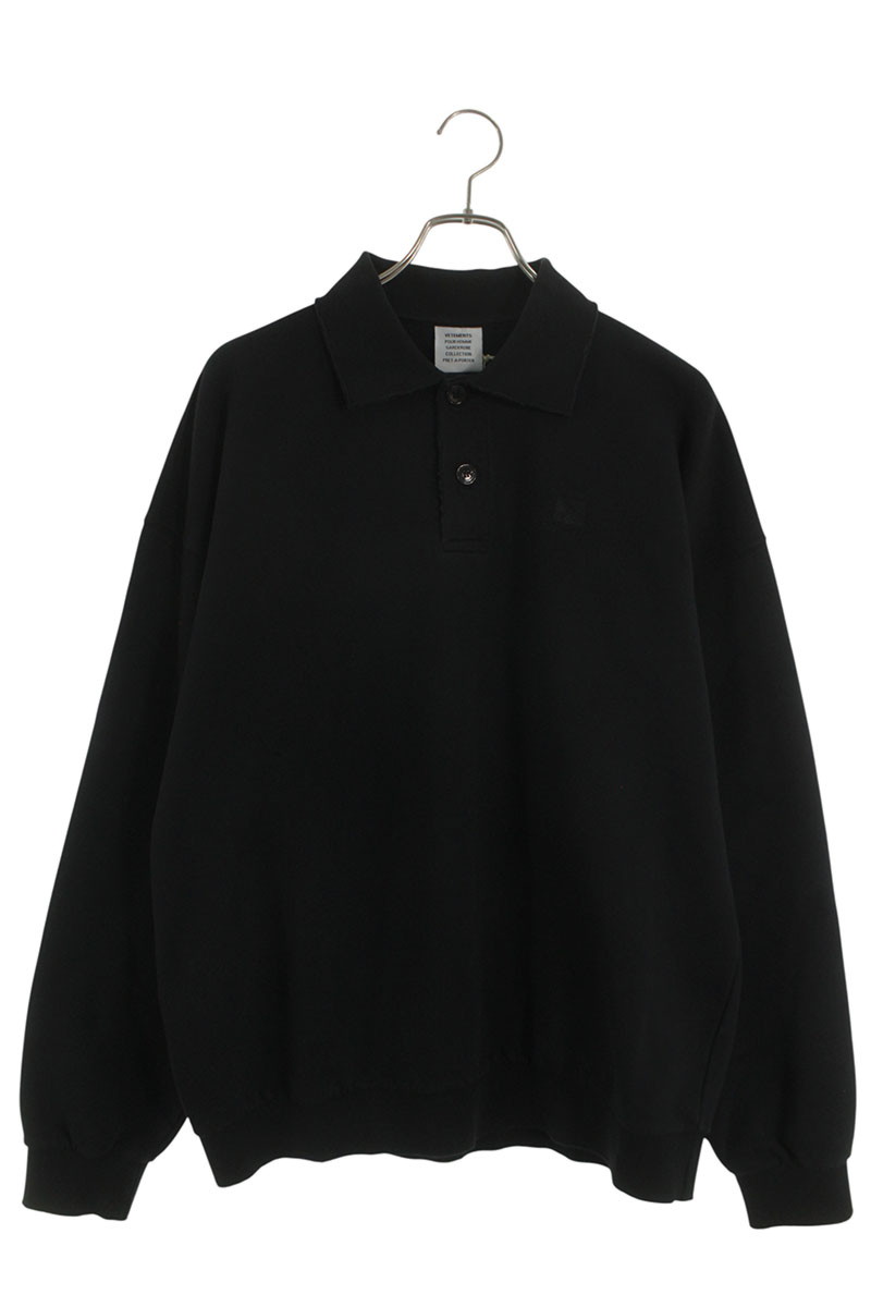ヴェトモン VETEMENTS 大きさ:S  26SS  ME76CW203B ディストレスロゴポロスウェット(黒いこと)【322062】【SS13】【メンズ】【新古品】bb78#rinkan*N
