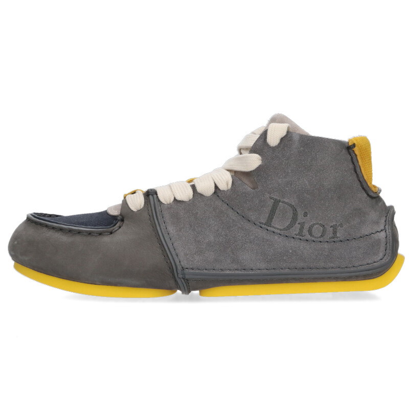 ディオール DIOR　 サイズ:44 26SS 3BO397ACO Roadie ローディースウェードスニーカー(グレー×イエロー)【322062】【OM10】【メンズ】【小物】【新古品】bb78#rinkan*N