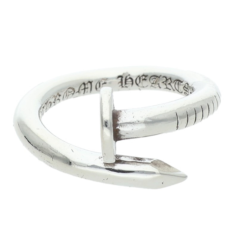 クロムハーツ Chrome Hearts 大きさ:8.5号  NAIL FLAT ネイルフラット しろがね色輪っか(しろがね色 5.31g)【722062】【聞き入れる15】【小物】【中古】bb473#rinkan*B