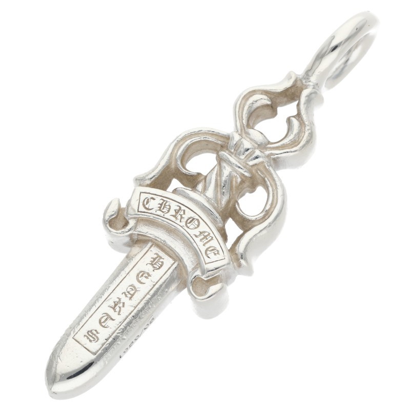 クロムハーツ Chrome Hearts　 DOUBLE DAGGER ダブルダガー ペンダント シルバーネックレストップ(シルバー 22.56g)【103062】【NO05】【小物】【中古】bb76#rinkan*B ｜RINKAN