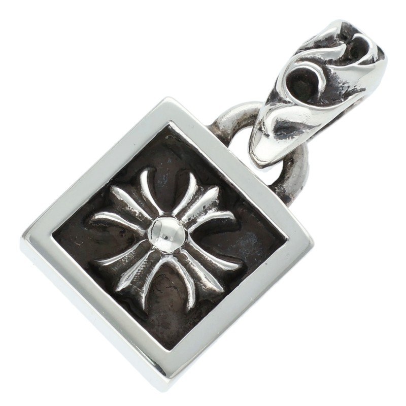 クロムハーツ Chrome Hearts   FRAMED CH PLUS フレームドCH足し加える 惹きつける しろがね色首飾りいの一番(しろがね色 4.97g)【722062】【GZ11】【小物】【中古】bb76#rinkan*B