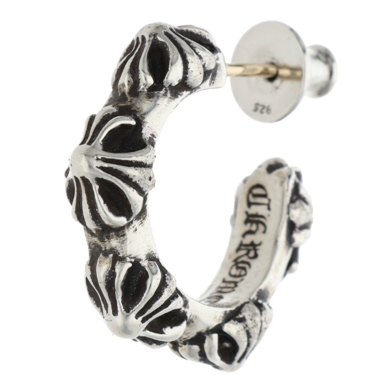 クロムハーツ Chrome Hearts   HOOP CROSS SML クロスバンドフープ しろがね色ピアス(しろがね色 5.11g)【522062】【SS07】【小物】【中古】bb51#rinkan*B