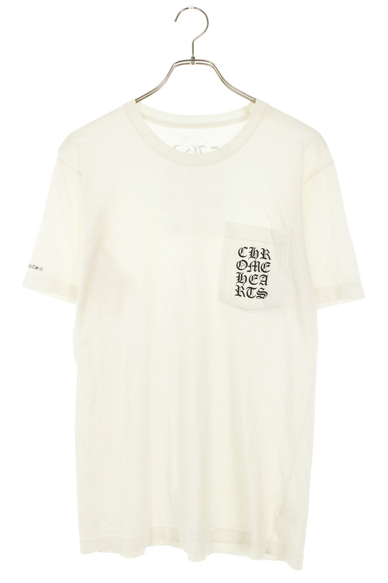 クロムハーツ Chrome Hearts　 サイズ:M CH T-SHRT 1 バーティカルロゴバックプリントTシャツ(ホワイト)【622062】【OK15】【メンズ】【中古】bb409#rinkan*B