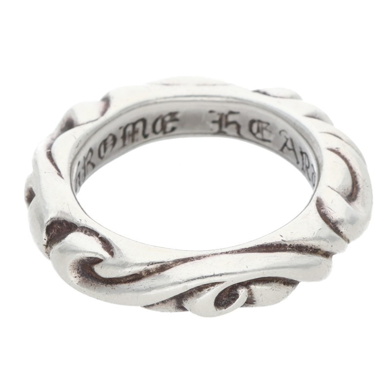 クロムハーツ Chrome Hearts　 サイズ:4号 SCRL BAND スクロールバンド シルバーリング(シルバー 4.89g)【103062】【OS06】【小物】【中古】bb377#rinkan*B 53,018円
