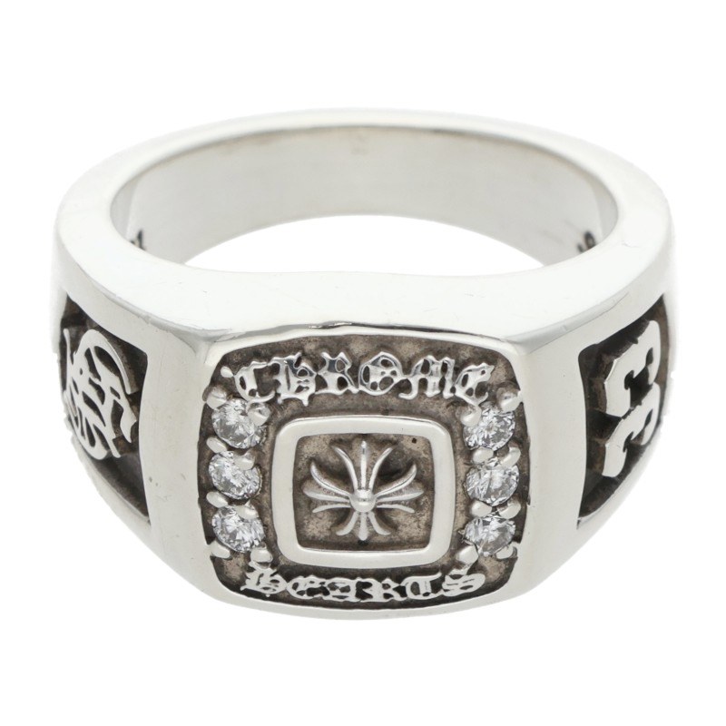 クロムハーツ Chrome Hearts 大きさ:11号  SM CHAMPION スモールはやりっ児 PAVE金剛石 しろがね色輪っか(しろがね色×せつ然たる 12.35g)【622062】【FK04】【小物】【中古】bb212#rinkan*B