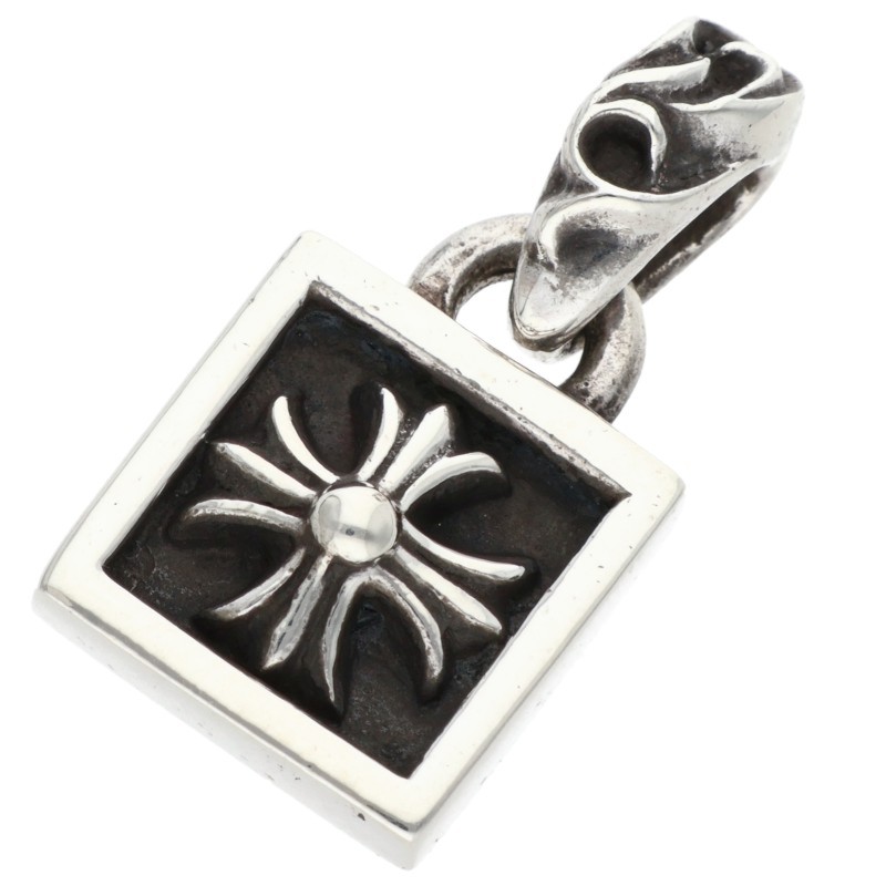 クロムハーツ Chrome Hearts   FRAMED CH PLUS フレームドCHつけ加える 引きつける しろがね色首飾りとっ始め(しろがね色 4.92g)【105062】【HJ12】【小物】【中古】bb92#rinkan*B