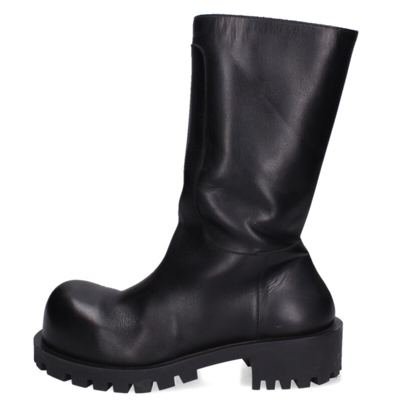バレンシアガ BALENCIAGA　 サイズ:42 712810 HUMMER LEATHER BOOTS ハマーレザーブーツ(ブラック)【622062】【OM10】【メンズ】【小物】【中古】bb378#rinkan*B